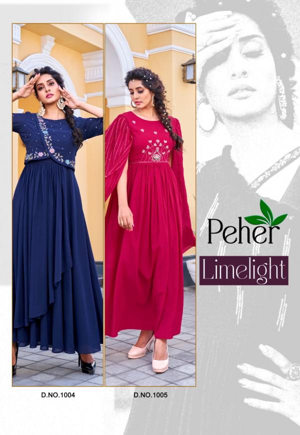 Peher Limelight Vol 1 Fancy Party Wear Georgette Kurti Collection